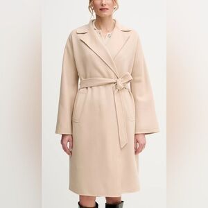 NWT Weekend Max Mara’Civida’ Double-faced Wool-blend Robe Coat Fall/Winter Cream